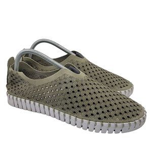 Ilse Jacobsen Tulip Light Weight Slip On Perforated Flat Sneakers Falcon EU 41